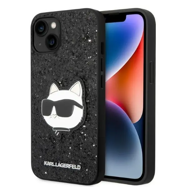 Etui Karl Lagerfeld Glitter Choupette Patch KLHCP14MG2CPK do iPhone 14 Plus