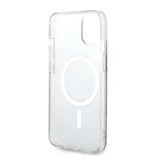 Zestaw Guess GUBPP14MH4EACSW ładowarka indukcyjna + etui 4G Print MagSafe do iPhone 14 Plus