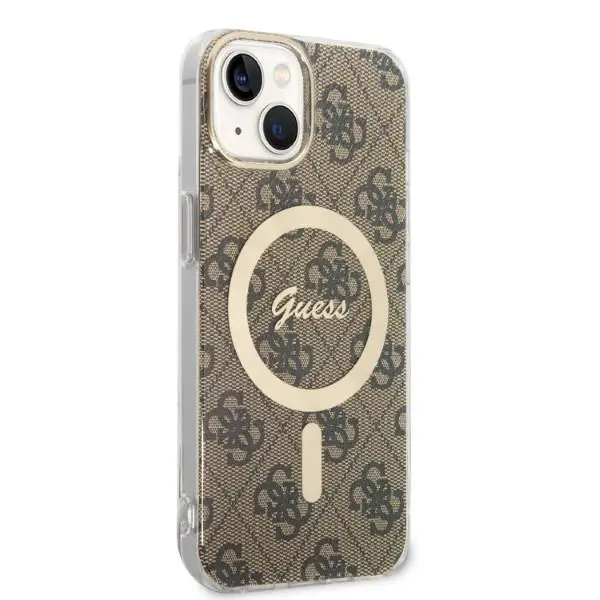 Zestaw Guess GUBPP14MH4EACSW ładowarka indukcyjna + etui 4G Print MagSafe do iPhone 14 Plus