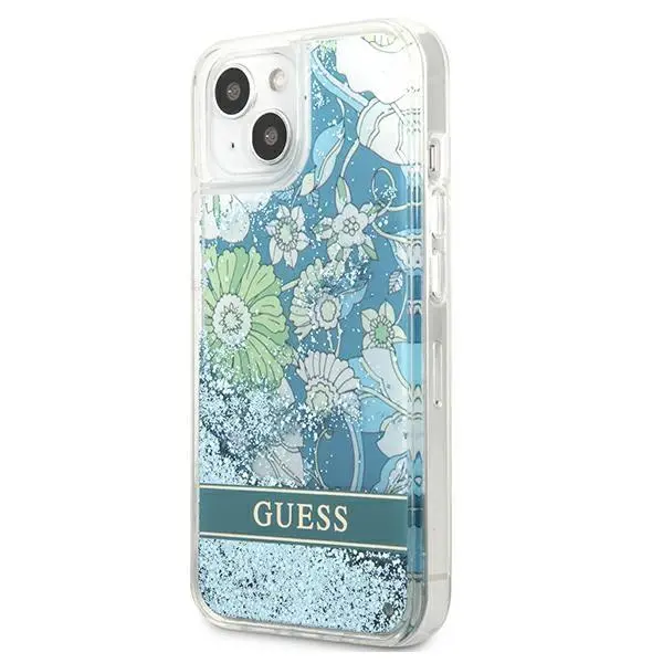 Etui Guess Flower Liquid Glitter GUHCP13SLFLSN do iPhone 13 mini