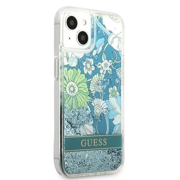 Etui Guess Flower Liquid Glitter GUHCP13SLFLSN do iPhone 13 mini