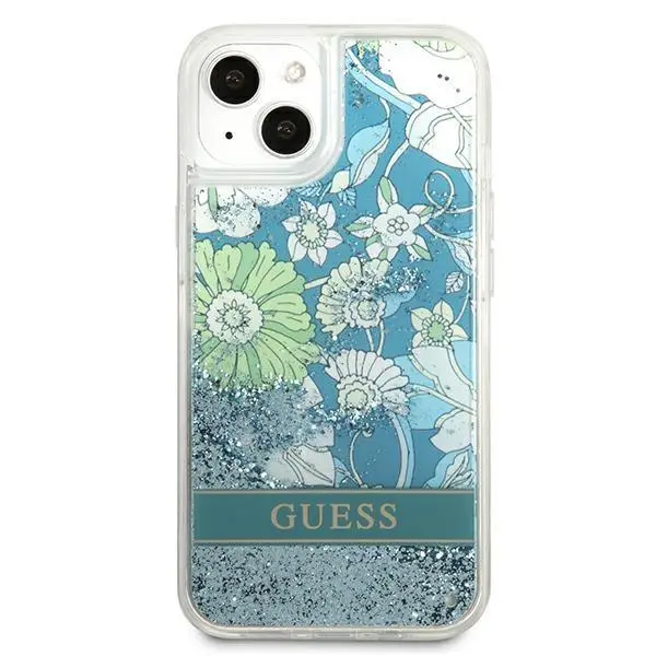 Etui Guess Flower Liquid Glitter GUHCP13SLFLSN do iPhone 13 mini