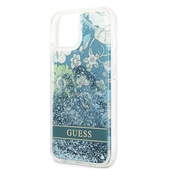 Etui Guess Flower Liquid Glitter GUHCP13SLFLSN do iPhone 13 mini