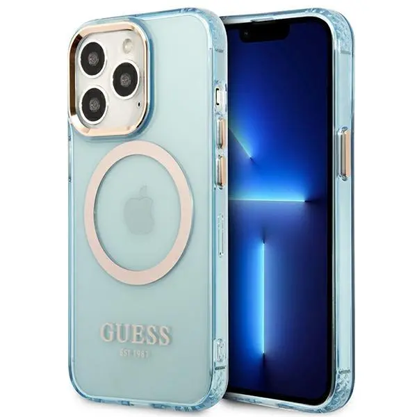 Etui Guess Gold Outline Translucent MagSafe GUHMP13XHTCMB do iPhone 13 Pro Max
