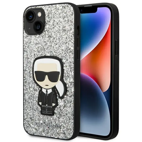 Etui Karl Lagerfeld Glitter Flakes Ikonik KLHCP14MGFKPG do iPhone 14 Plus
