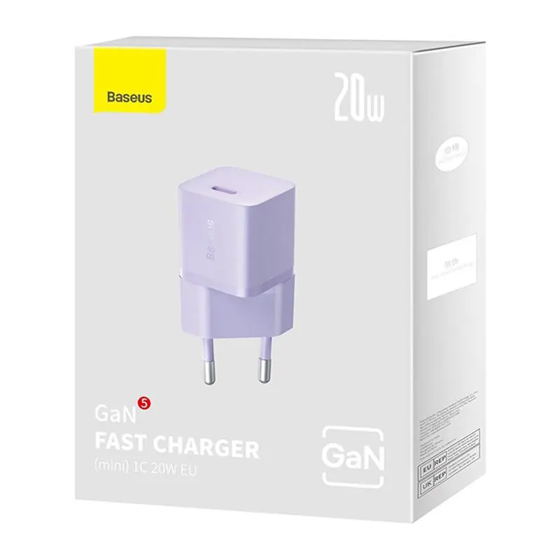 Ładowarka sieciowa Baseus GaN5 mini 20W Fioletowy