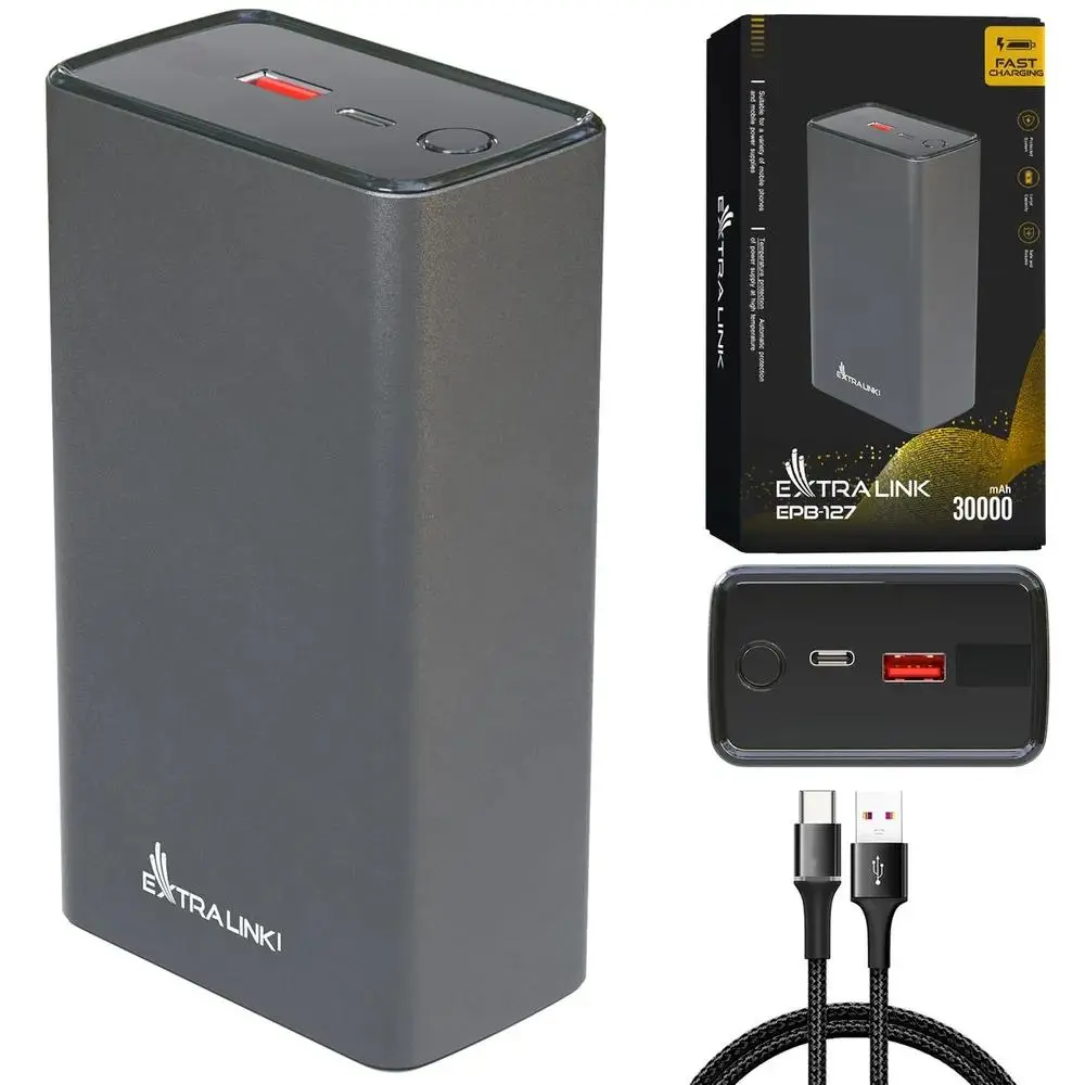 Powerbank Extralink EPB-127 30000mAh PD 65W Szary
