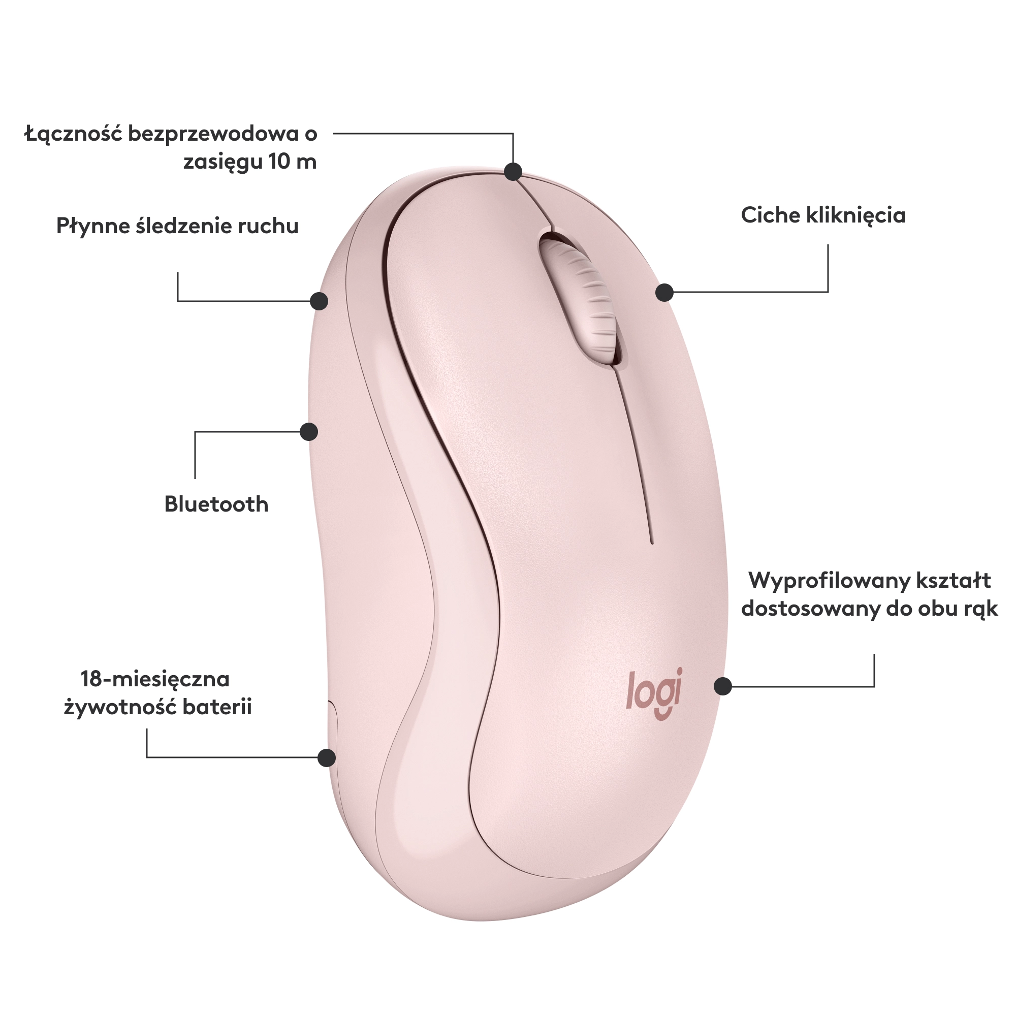 Myszka Logitech M240 Silent Różowy