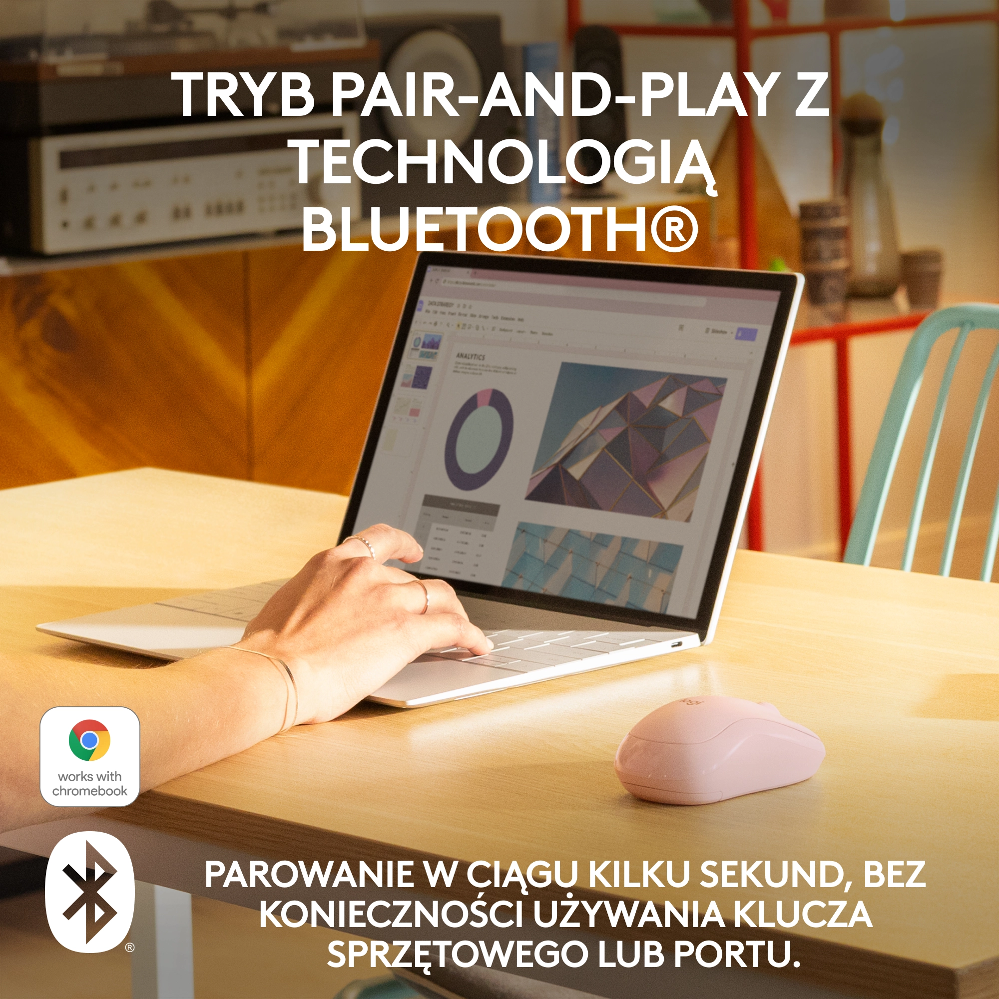 Myszka Logitech M240 Silent Różowy