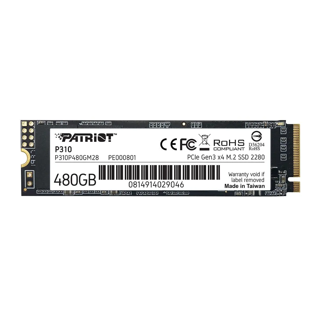 Dysk SSD Patriot P310 480GB PCIe Gen3 x4