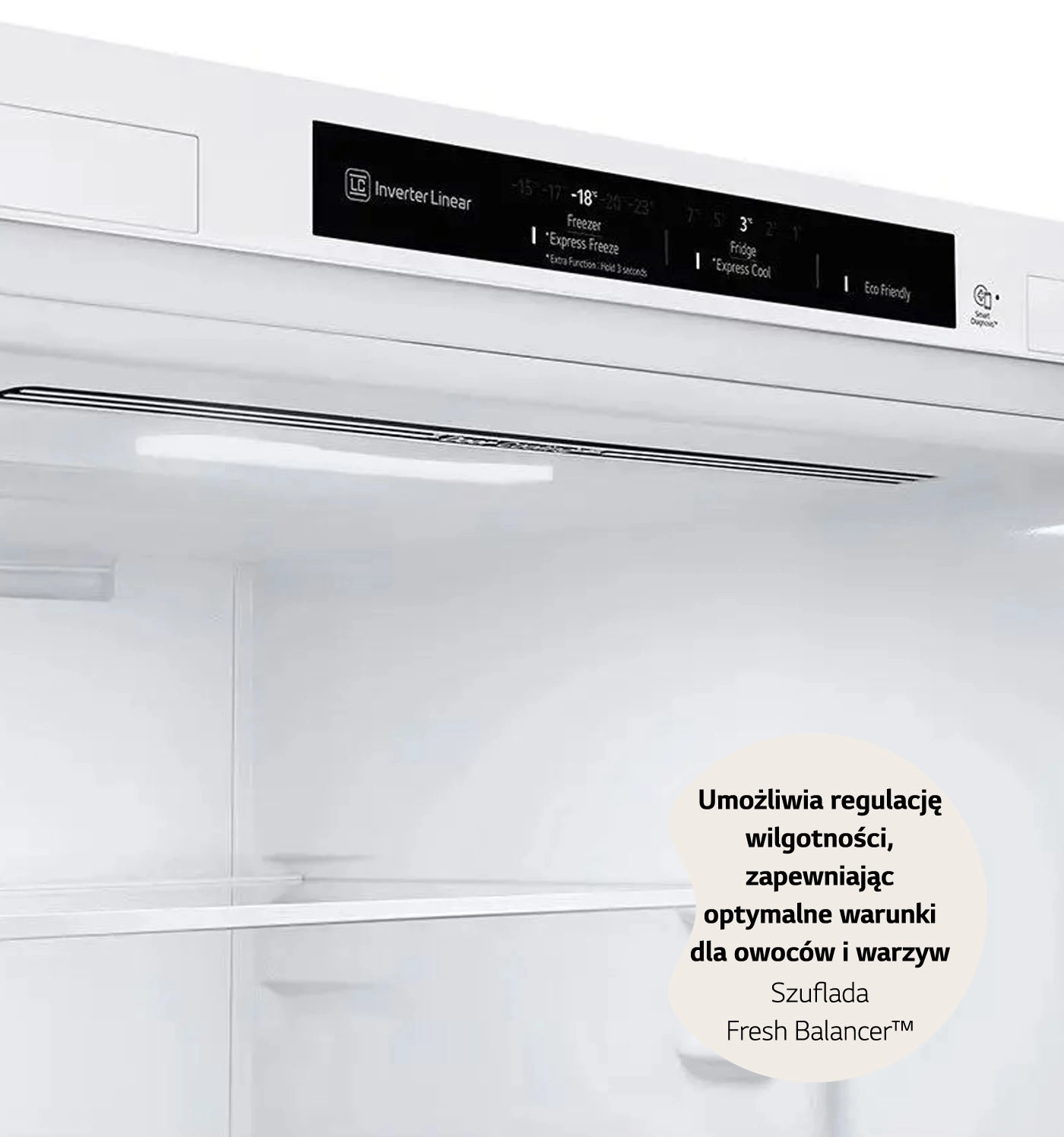 Lodówka LG GBV3200DSW Pełny No Frost 203cm Szuflada z kontrolą wilgotności Biały