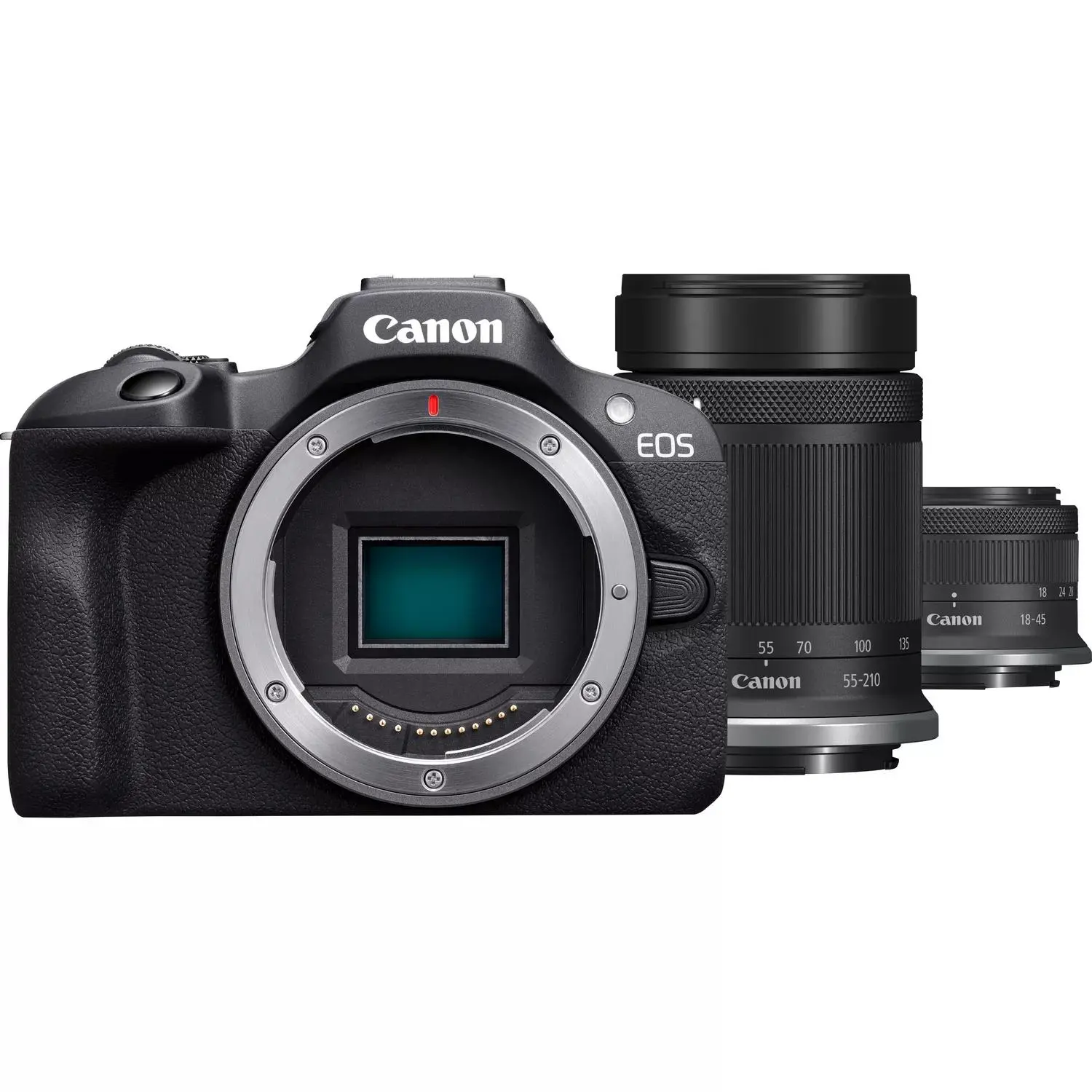 Aparat Canon EOS R100 + RF-S 18-45 mm f/4.5-6.3 IS STM + 55-210 mm f/5-7.1 IS STM