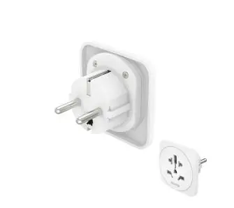 Adapter podróżny Hama 223455 Gniazdo uniwersalne - Wtyk EU Biały