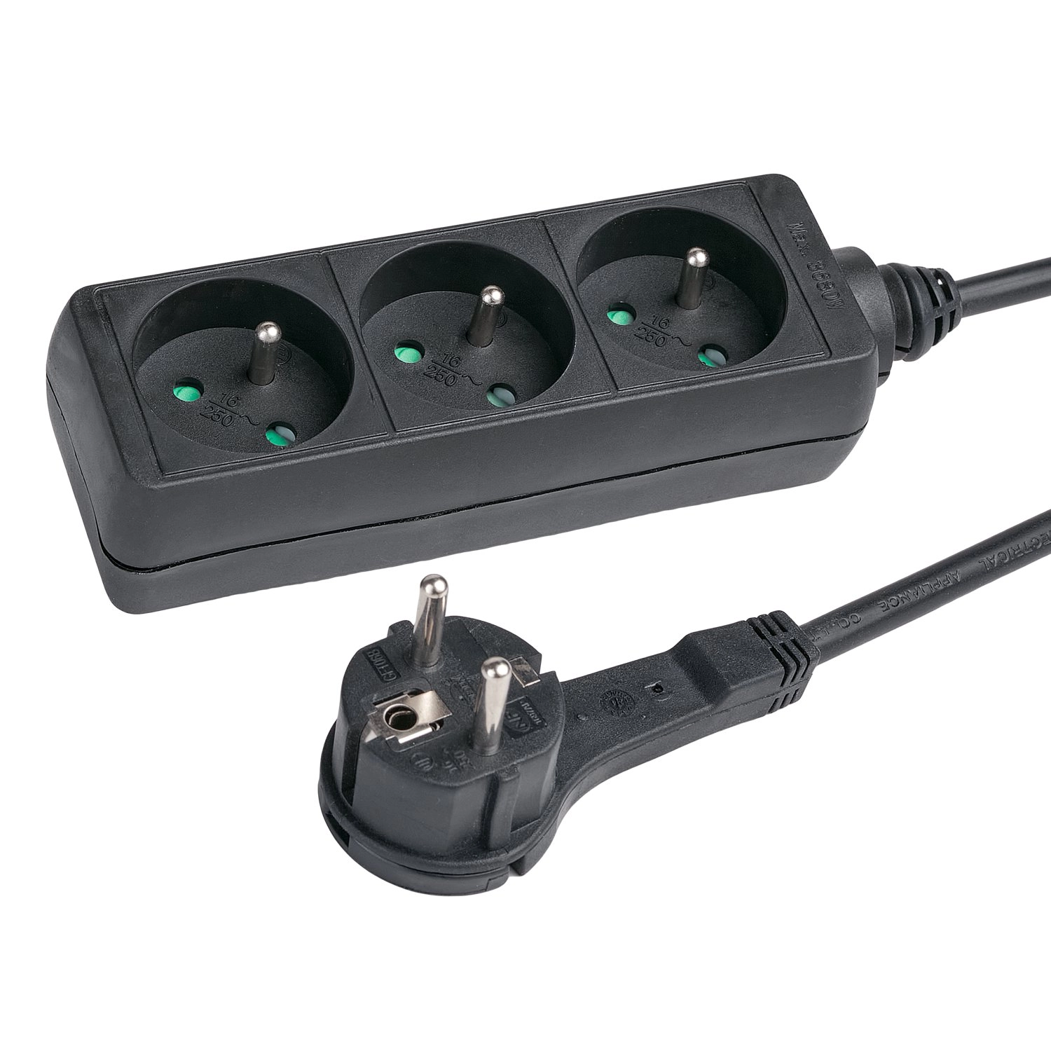 Listwa Hama 44223703 3 gniazda 1,5m Czarny