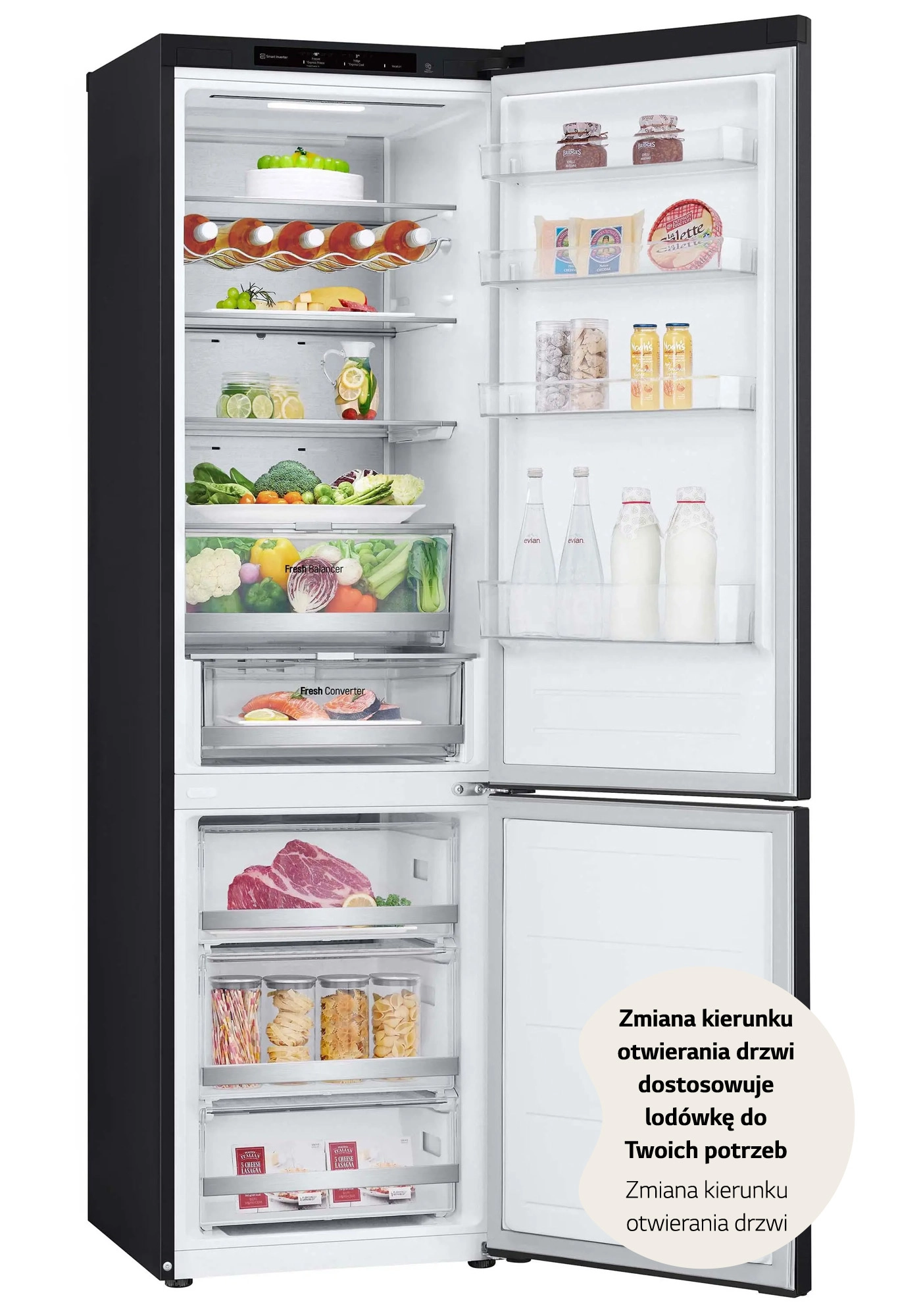 Lodówka LG GBV7280DEV Pełny No Frost 203cm Szuflada z kontrolą wilgotności Ciemny grafit stal