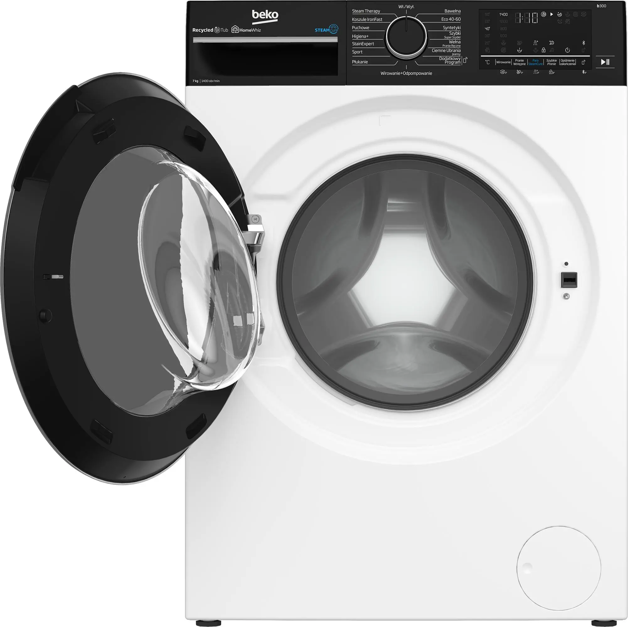 Pralka Beko b300 B3WFU57415WBPB SteamCure Slim 7kg 1400obr/min Zdalne sterowanie