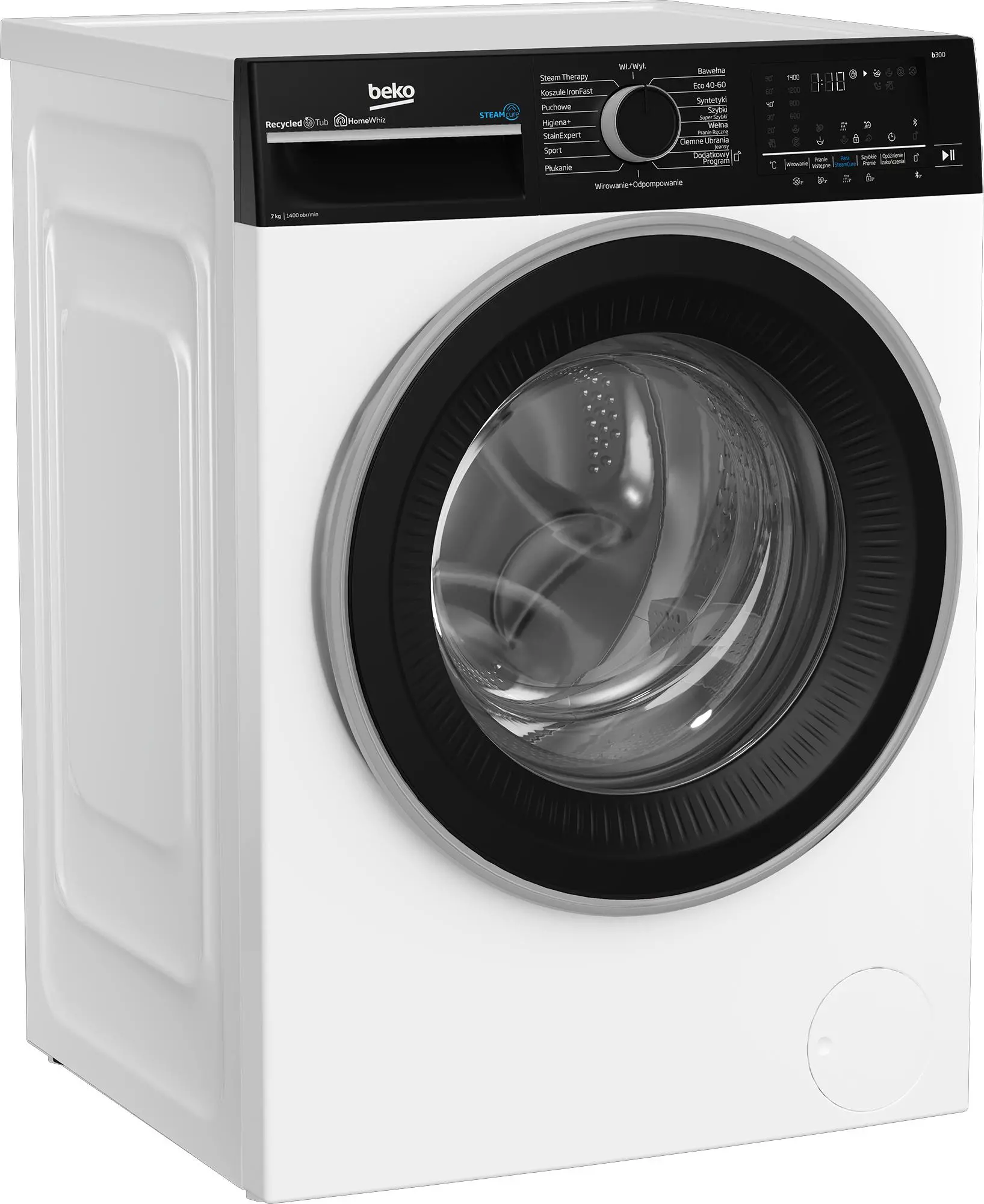 Pralka Beko b300 B3WFU57415WBPB SteamCure Slim 7kg 1400obr/min Zdalne sterowanie