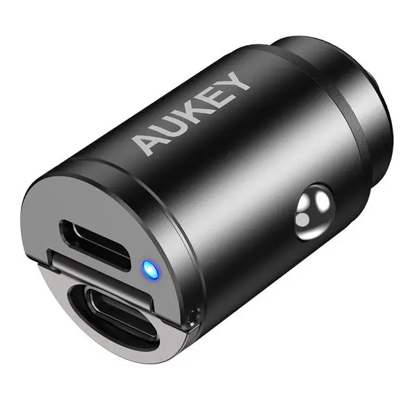 Ładowarka samochodowa Aukey CC-A4-BK 2x USB-C PD 30W Czarny
