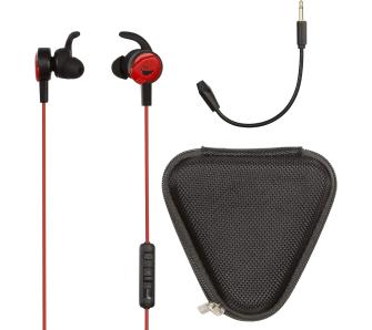 Słuchawki przewodowe z mikrofonem Konix Drakkar Kriger Gaming Earbuds Douszne Czarno-czerwony