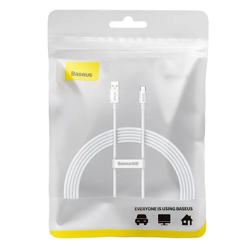 Kabel Baseus USB do USB-C Superior 100W 2m Biały