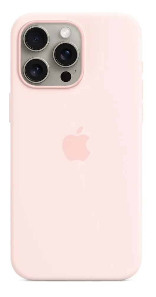 Etui Apple silikonowe z MagSafe do iPhone 15 Pro Max Jasno-różowy