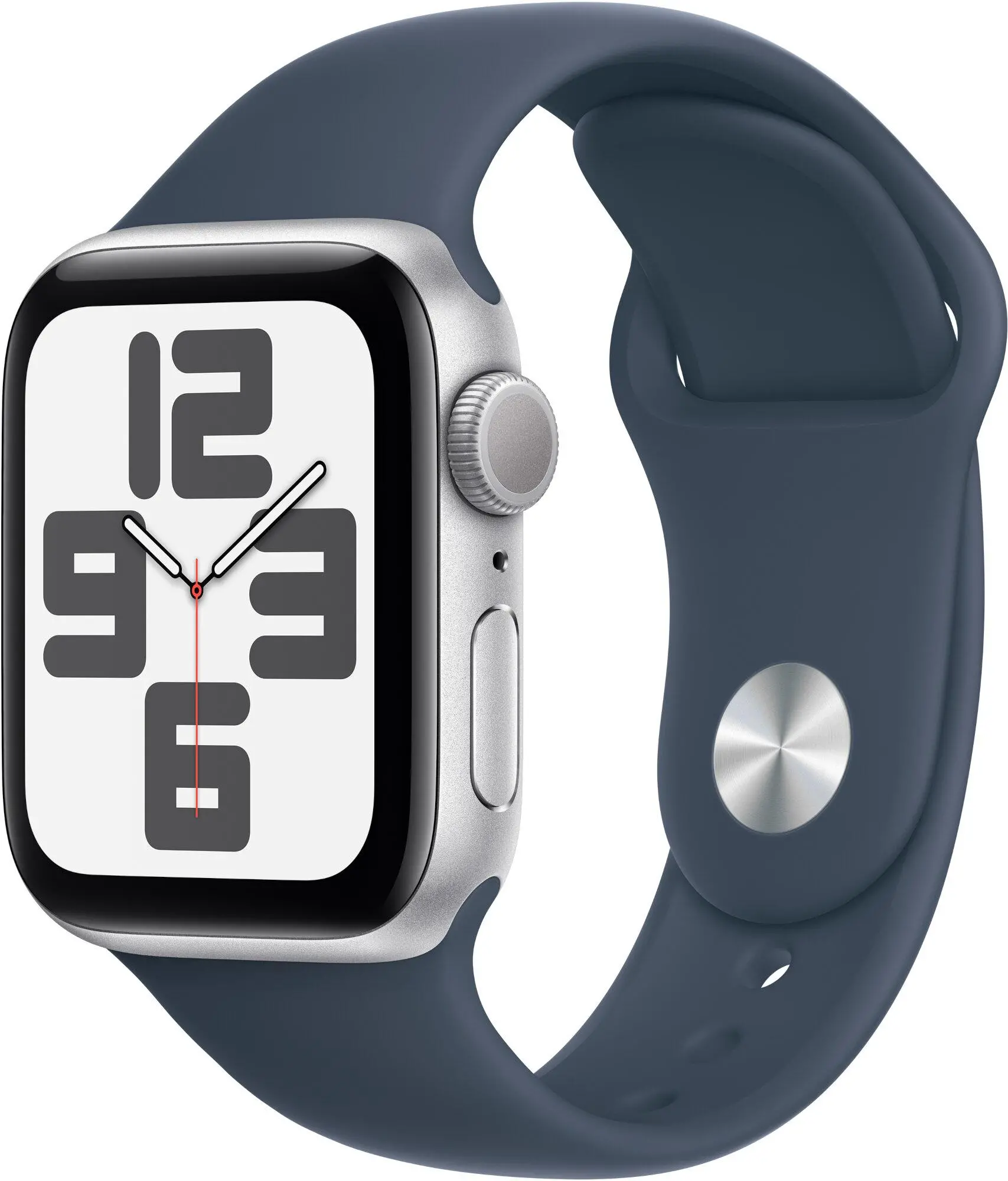 Apple Watch SE 2gen GPS  koperta 40mm z aluminium  Srebrnym pasek sportowy Sztormy błękit  S/M