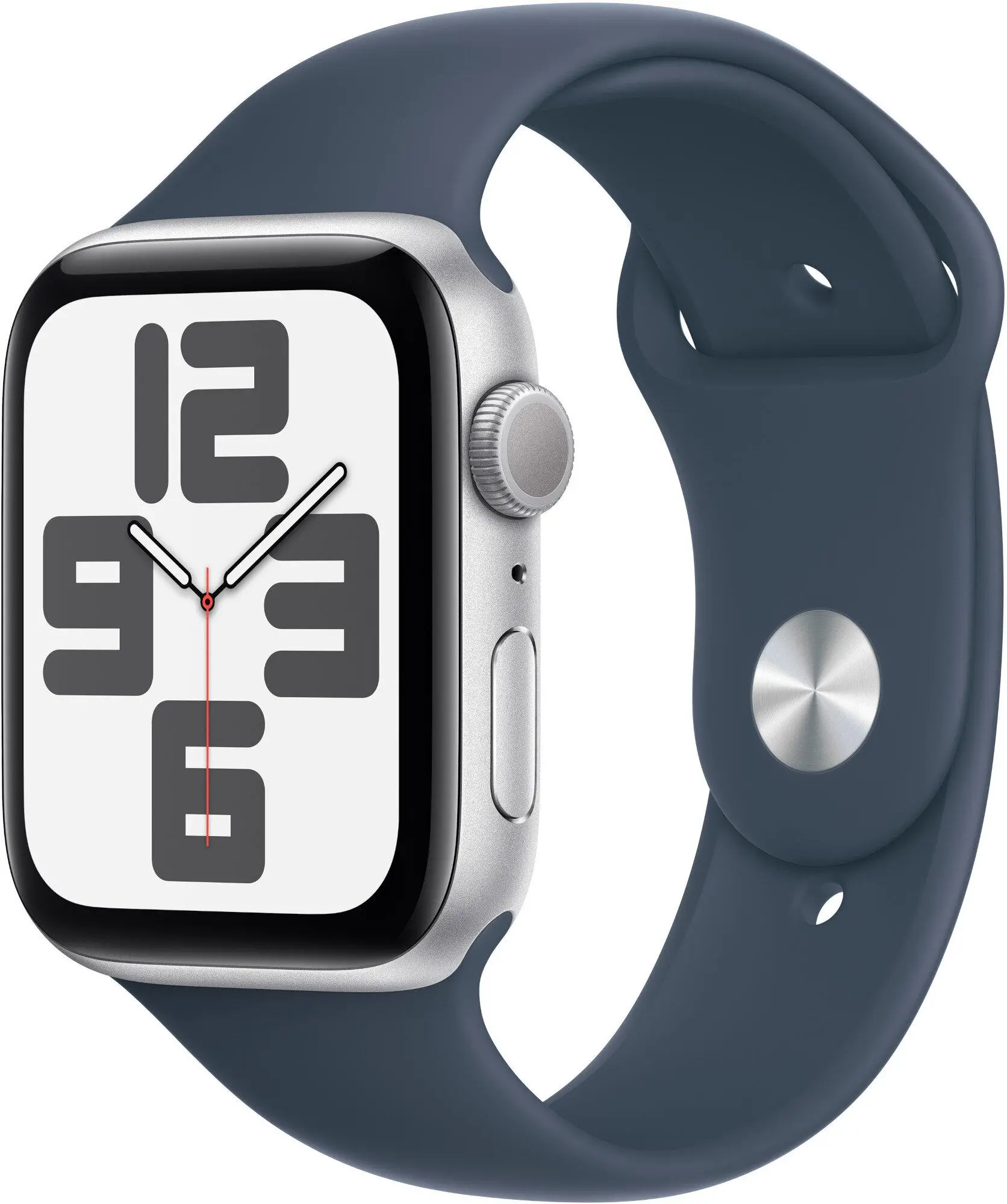 Apple Watch SE 2gen GPS  koperta 44mm z aluminium  Srebrny pasek sportowa Zimowy błękit S/M