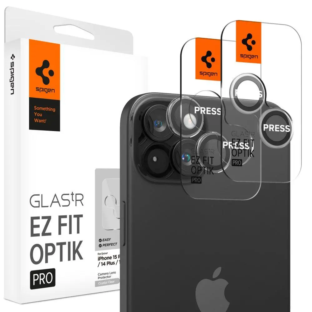 Szkło hartowane Spigen na aparat Glas.tR EZ Fit Optik Pro do iPhone 15/15 Plus/14/14 Plus- 2 pack