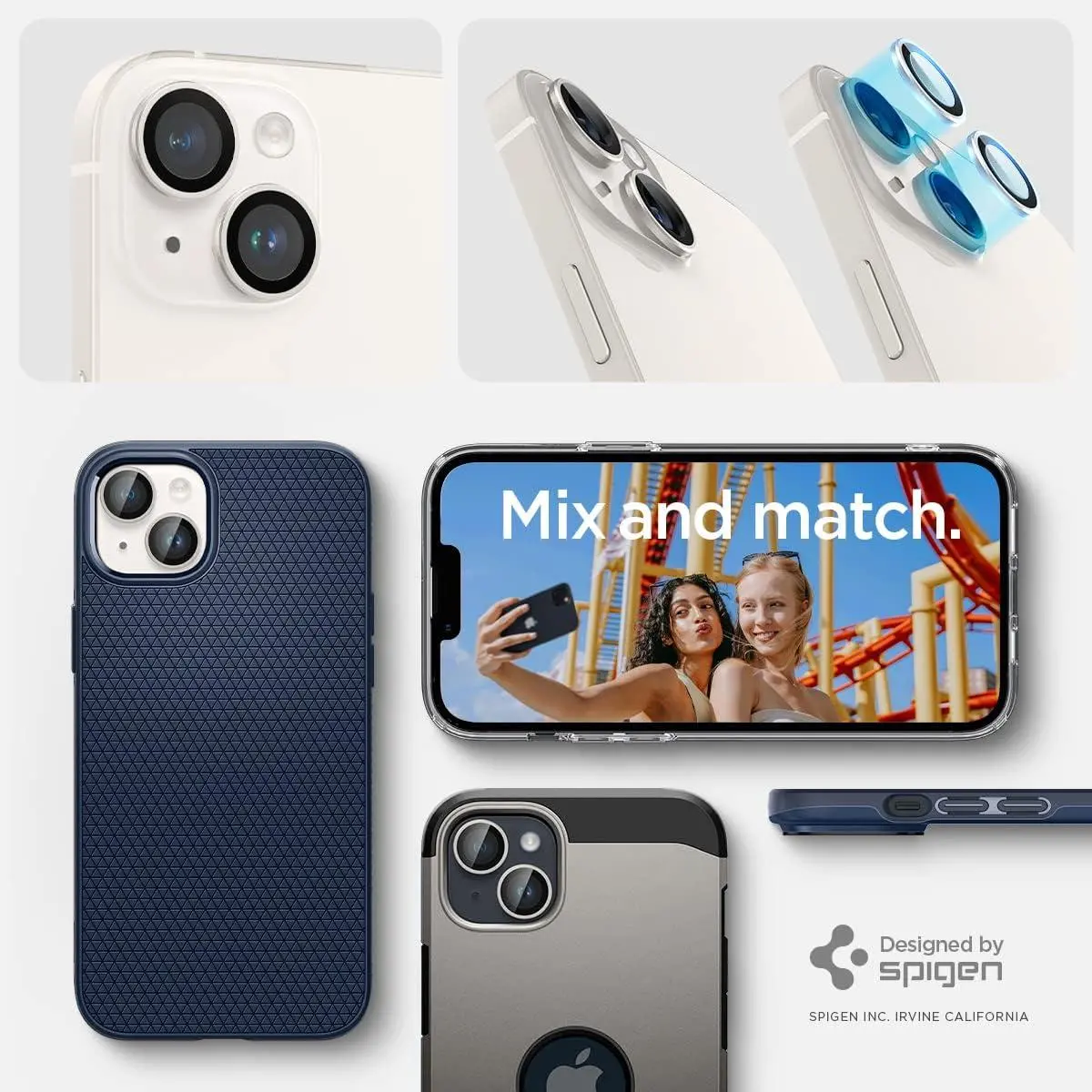 Szkło hartowane Spigen na aparat Glas.tR EZ Fit Optik Pro do iPhone 15/15 Plus/14/14 Plus- 2 pack