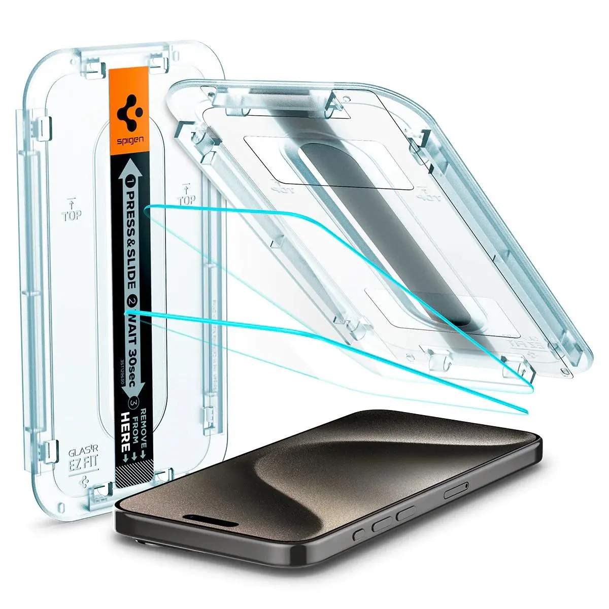 Szkło hartowane Spigen z aplikatorem Glas.tR EZ Fit do iPhone 15 Pro - 2 pack