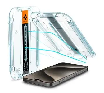 Szkło hartowane Spigen z aplikatorem Glas.tR EZ Fit do iPhone 15 Pro - 2 pack