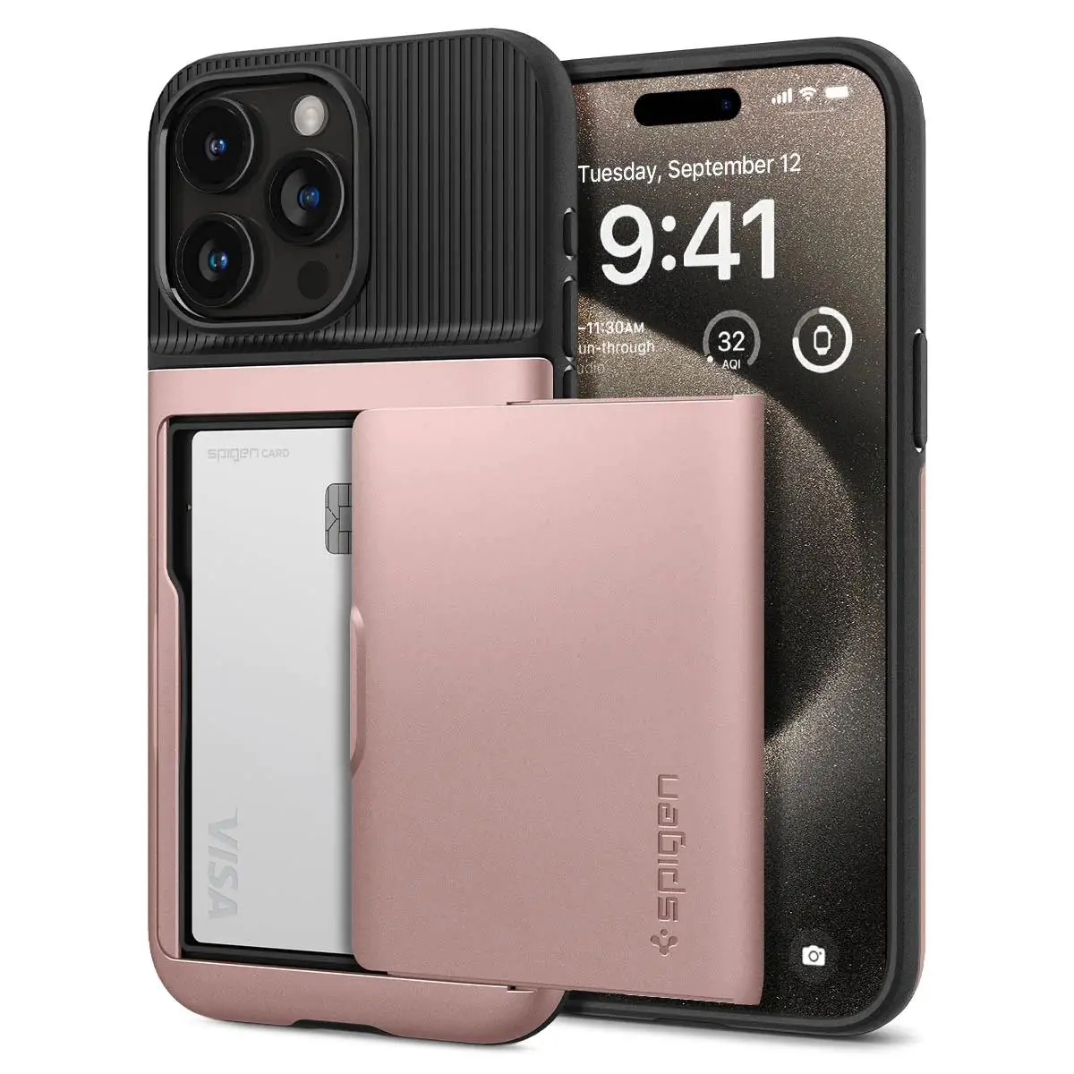 Etui Spigen Slim Armor CS do iPhone 15 Pro Różowe złoto