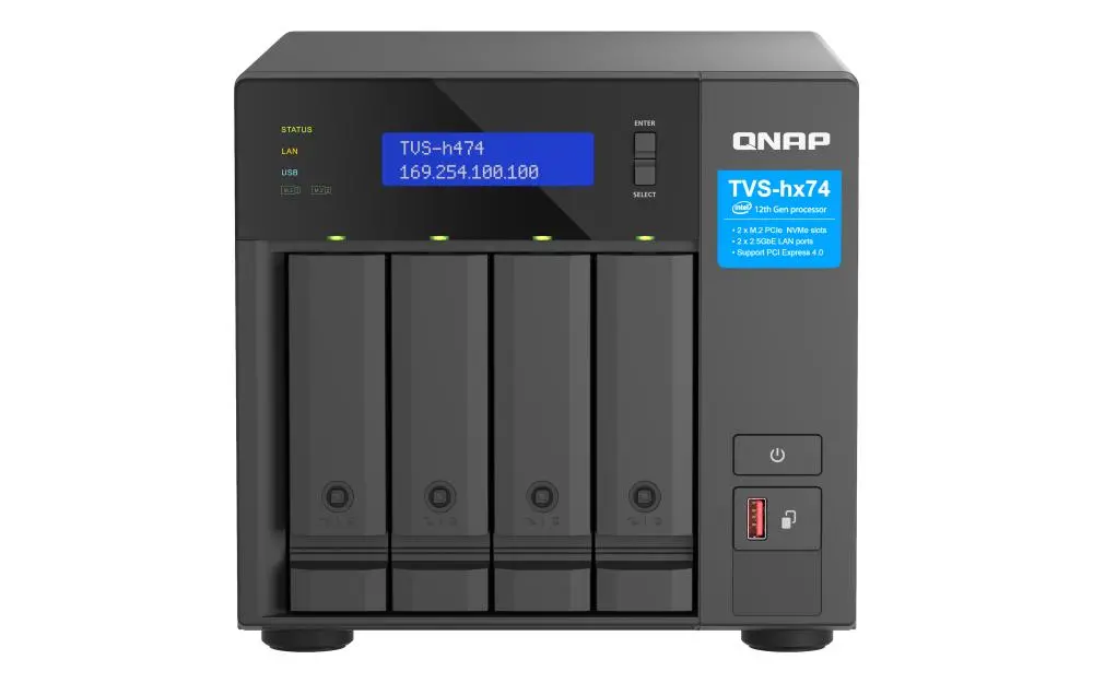 Dysk sieciowy QNAP TVS-H474-PT-8G Czarny