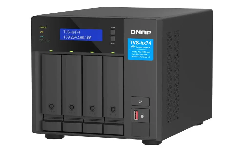 Dysk sieciowy QNAP TVS-H474-PT-8G Czarny