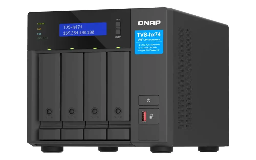 Dysk sieciowy QNAP TVS-H474-PT-8G Czarny