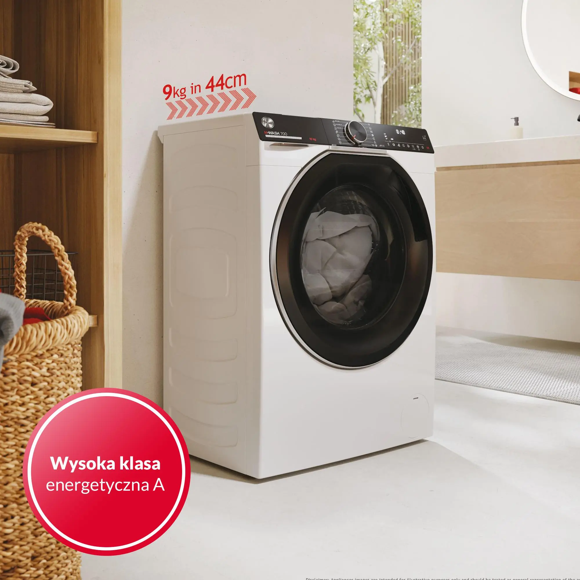 Pralka Hoover H-Wash 700 H7W449AMBC-S Slim 9kg 1400obr/min Zdalne sterowanie