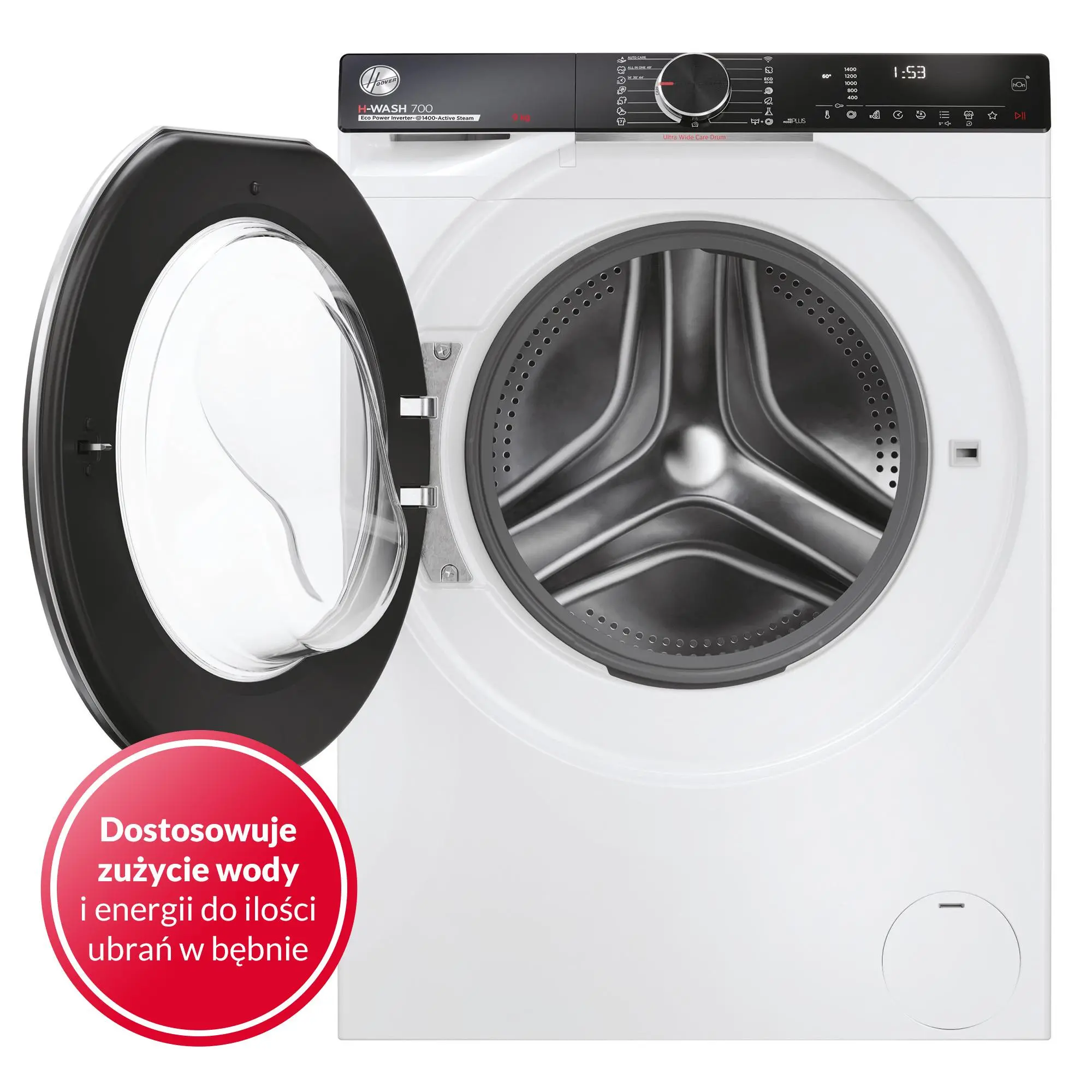 Pralka Hoover H-Wash 700 H7W449AMBC-S Slim 9kg 1400obr/min Zdalne sterowanie