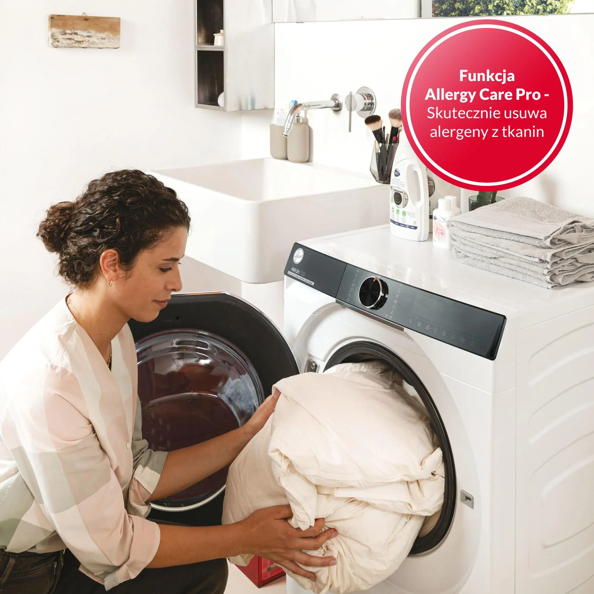 Pralka Hoover H-Wash 700 H7W449AMBC-S Slim 9kg 1400obr/min Zdalne sterowanie