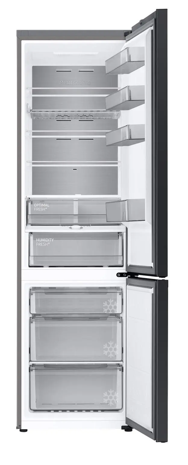 Lodówka Samsung Bespoke RB38C7B5DB1 Pełny No Frost 203cm Szuflada z kontrolą wilgotności Zdalne sterowanie Grafitowa Stal