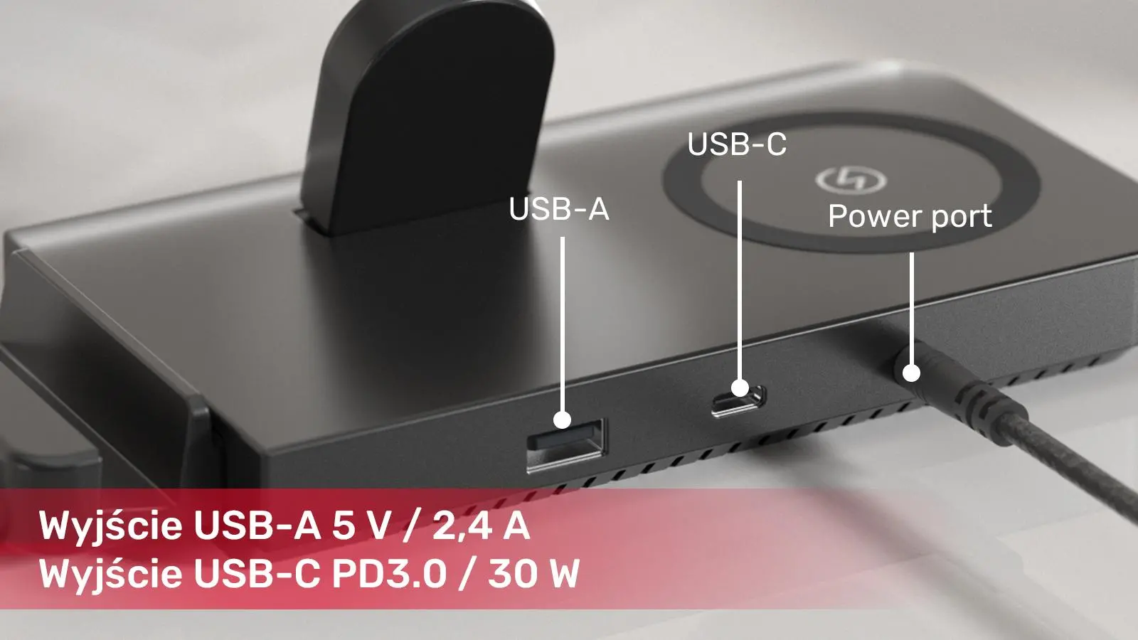 Ładowarka indukcyjna Unitek P1222B 48W USB-A USB-C