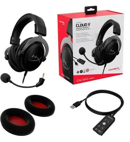 Słuchawki przewodowe z mikrofonem HyperX Cloud II Nauszne Czarno-szary