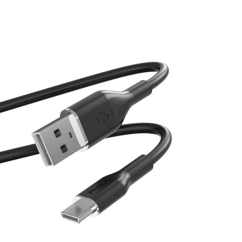 Kabel Puro ICON Soft PUUSBCICONBLK USB-A do USB-C 1,5m Czarny