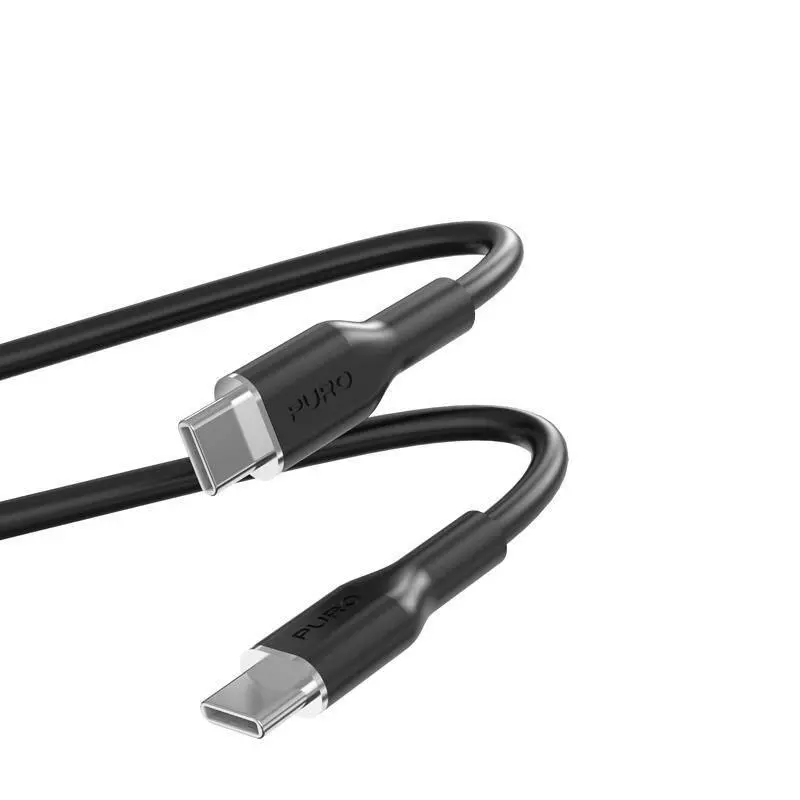 Kabel Puro ICON Soft PUUSBCUSBCICONBLK USB-C do USB-C 1,5m Czarny