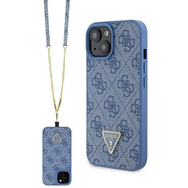 Guess Crossbody 4G Metal Logo GUHCP15SP4TDSCPB do iPhone 15 Niebieski