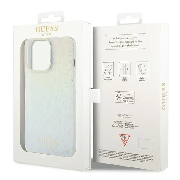 Etui Guess IML Faceted Mirror Disco Iridescent GUHCP15XHDECMI do iPhone 15 Pro Max Tęczowy
