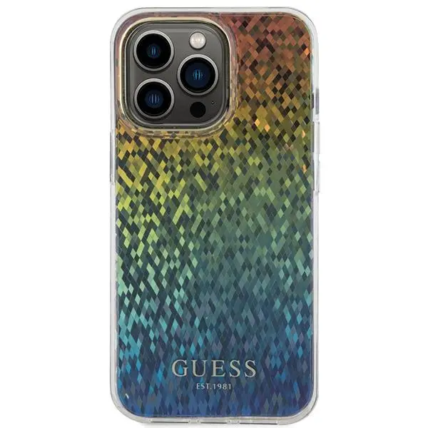 Etui Guess IML Faceted Mirror Disco Iridescent GUHCP15XHDECMI do iPhone 15 Pro Max Tęczowy