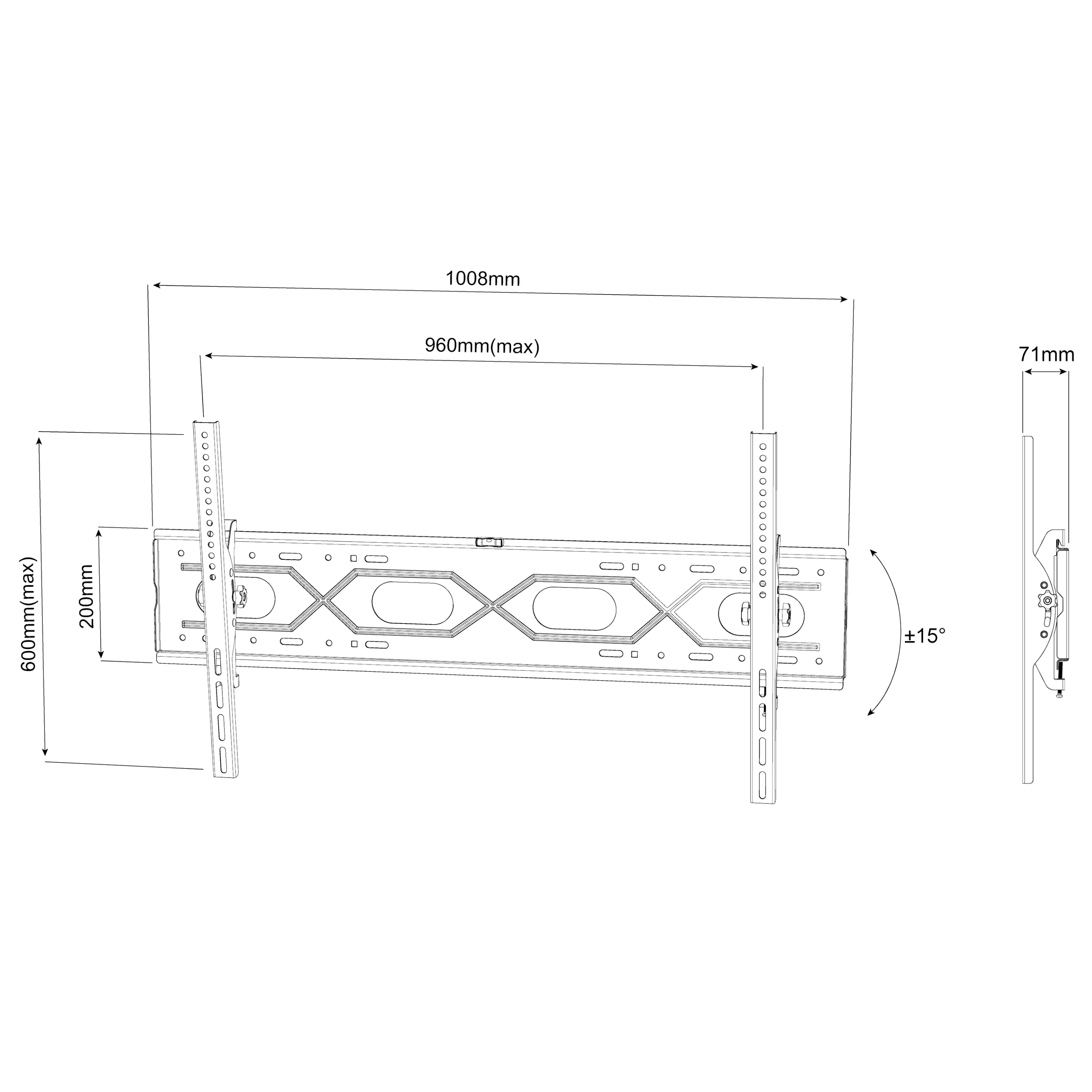 Uchwyt Reinston EU035X od 55" do 100" Max 100kg