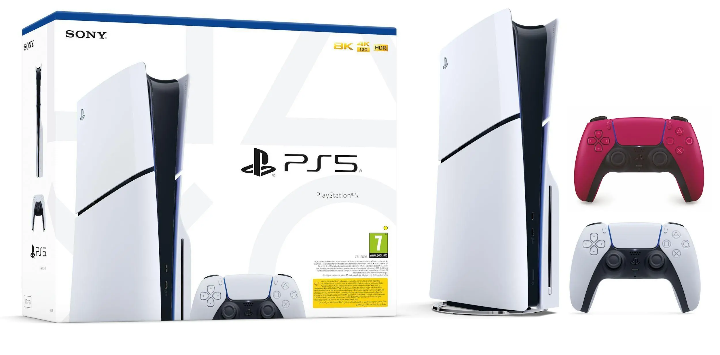 Konsola Sony PlayStation 5 Slim D Chassis (PS5) 1TB z napędem + Dodatkowy Pad Czerwony