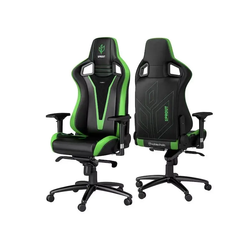 Fotel Noblechairs EPIC Sprout Edition Gamingowy do 120kg Skóra ECO Czarno-zielony