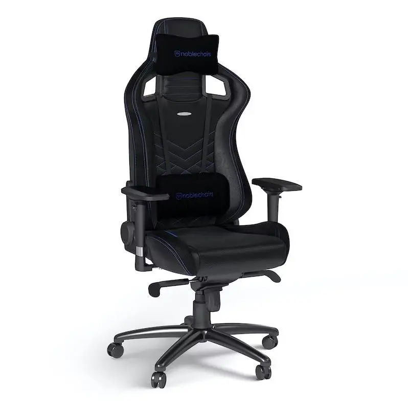 Fotel Noblechairs EPIC Black Blue Gamingowy do 120kg Skóra ECO Czarno-niebieski